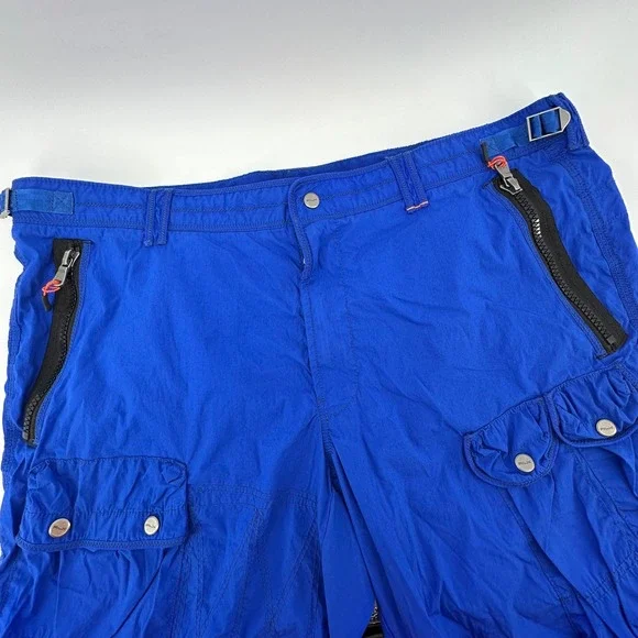 VTG RLX Ralph Lauren Mens Slim Fit Cargo Paratrooper Shorts Blue Utility Size 42 - Picture 2 of 16